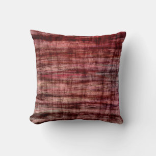 Coussin Bois d'art rouge vintage