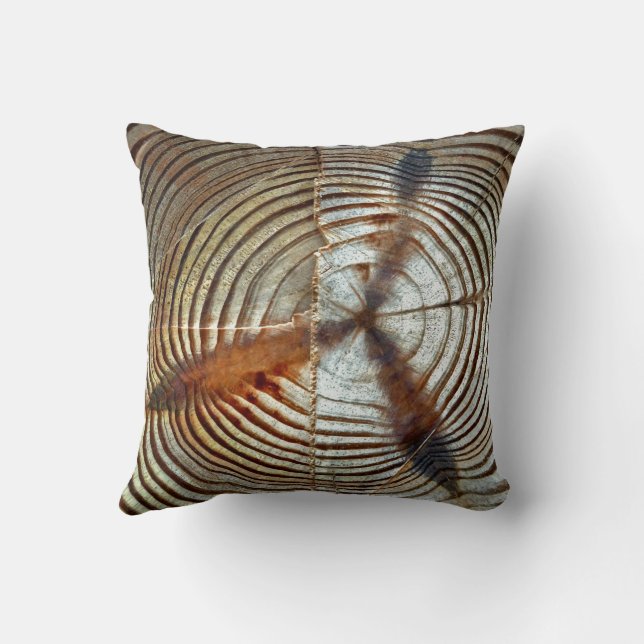 Coussin Bois de bois coupé Abstrait (Verso)