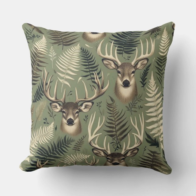 Coussin Bois de cerf et fougères (Recto)