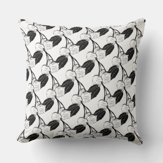 Coussin Bois de cerises noires et blanches