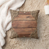Coussin Bois de dentelle rustique élégant occidental vinta (Couverture)