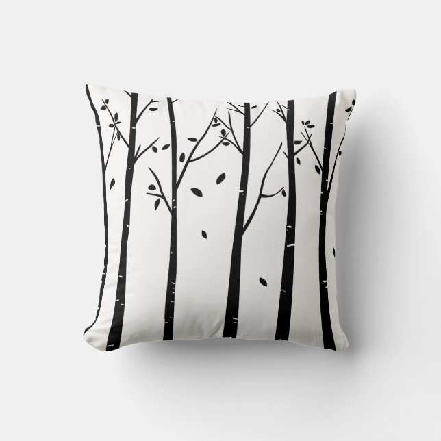 Coussin Bois des arbres minimalistes modernes (Recto)