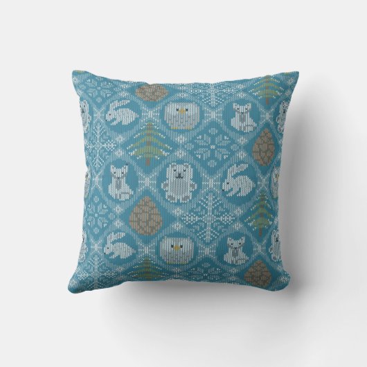 Coussin Bois d'hiver mignon (Verso)