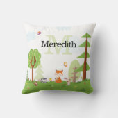 Coussin Bois doux Animaux Monogrammes verts Enfants (Verso)