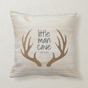 Coussin Bois et Antlers Petite Grotte de Man