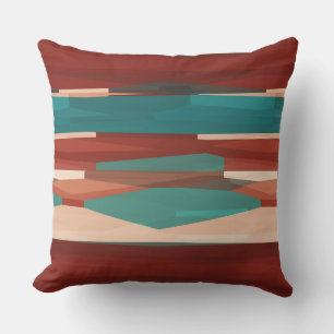 Coussin Bois et turquoise
