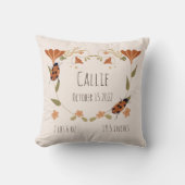 Coussin Bois Floral Ladybug Nursery Baby Birth (Recto)