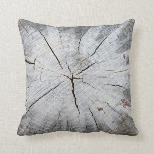 Coussin Bois Gris Gris Pin Arbre Pinceau Photo Art 1