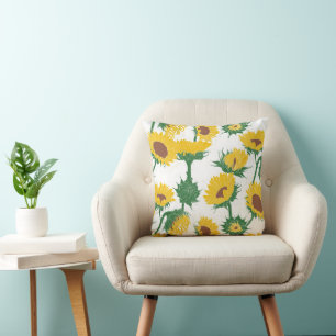 Coussin Bois Imprimer Tournesol jaune