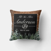 Coussin Bois neige et forêt Mariage noir (Verso)