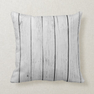 Coussin Bois rustique blanc chic