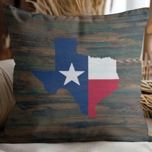 Coussin Bois Rustique Rouge Blanc Bleu Texas Ajouter un No