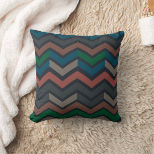 Coussin Bois sombre Terre Zigzag Chevron