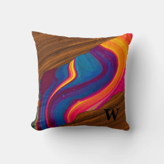 Coussin Bois Vif Rivière Colorée