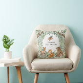 Coussin Bois Whimsical Bébé Animaux Forêt Végétation  (Chaise)