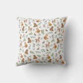 Coussin Bois Whimsical Bébé Animaux Forêt Végétation  (Verso)