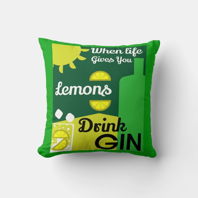 Coussin Boissons Gin | Love Gin | Décor | Service de barre (Recto)