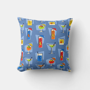 Coussin Boissons Tropicales Rétro Hawaïennes Happy Hour