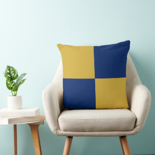 Coussin Boîte carrée Navy & Métallic Gold Motif élégant
