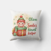 Coussin Boîte de Noël de l'elfe mignon, nouvel assistant d (Verso)