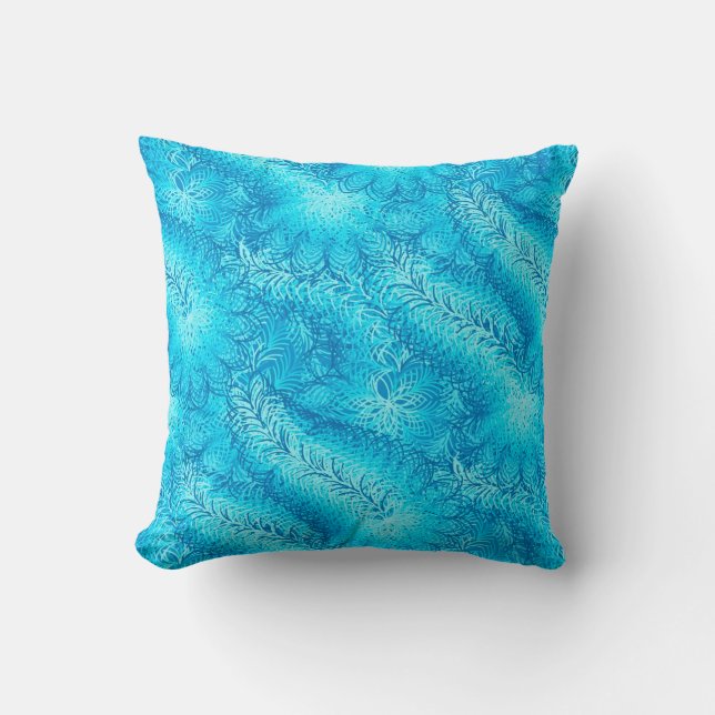 Coussin Boite en plumes bleues (Recto)