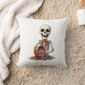Coussin Bol de bonbons squelette Halloween (Couverture)