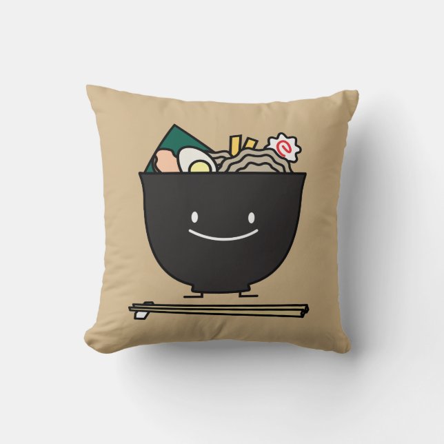 Coussin Bol heureux de Ramen (Recto)