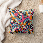 Coussin Bold Geometric Energy – Colorful Abstract Throw (Couverture)