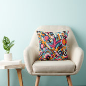 Coussin Bold Geometric Energy – Colorful Abstract Throw (Chaise)