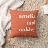 Coussin Bold Minimalist Burnt Orange Retro Custom Wedding (Couverture)