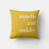 Coussin Bold Minimalist Summer Yellow Retro Custom Wedding (Recto)