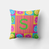 Coussin Bold S Initial Citrus Squares Vibrant (Verso)