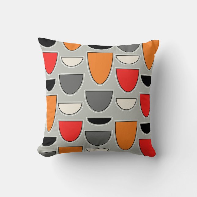 Coussin  bols à style du milieu du siècle (gris) (Recto)
