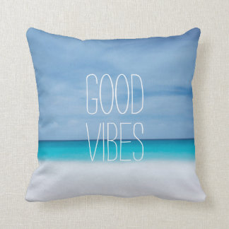Coussin Bon hippie drôle de photo d'océan de plage de