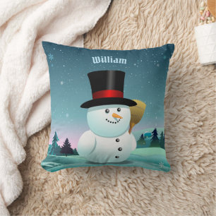 Coussin Bon Snowman Avec Casquette Top Felt