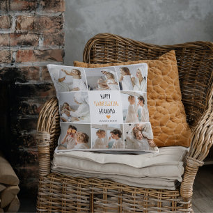Coussin Bon thanksgiving photo Collage moderne grand-mère