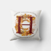 Coussin Bon thanksgiving simple de récolte d'automne de mo (Verso)