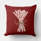 Coussin Bonbon à la menthe poivrée rouge et blanche de Noë (Recto)