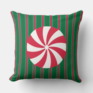 Coussin Bonbon de menthe de Noël amusant et fantaisiste