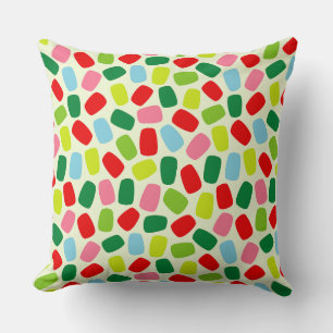 Coussin Bonbons de Noël Citron Vert Festifs Colorés