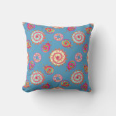 Coussin Bonbons et gâteaux bleu (Recto)