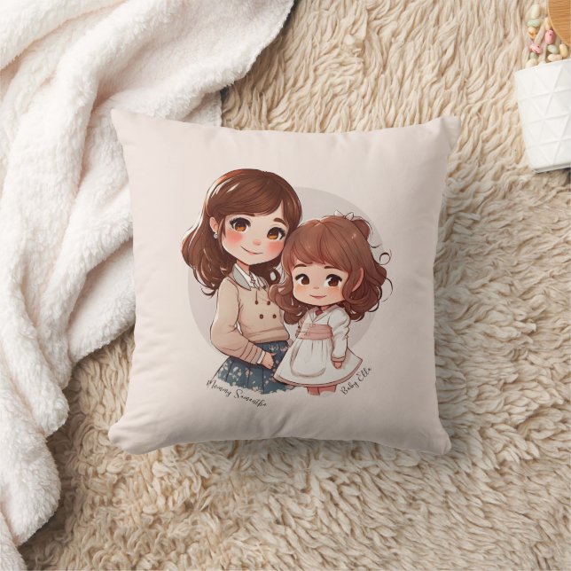 Coussin Bond adorable maman et fille (4) (Couverture)