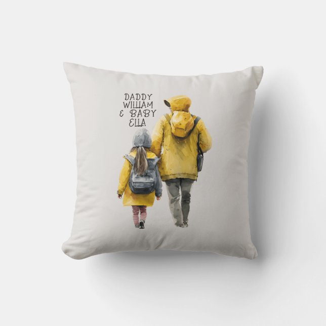 Coussin Bond père et fille (Recto)