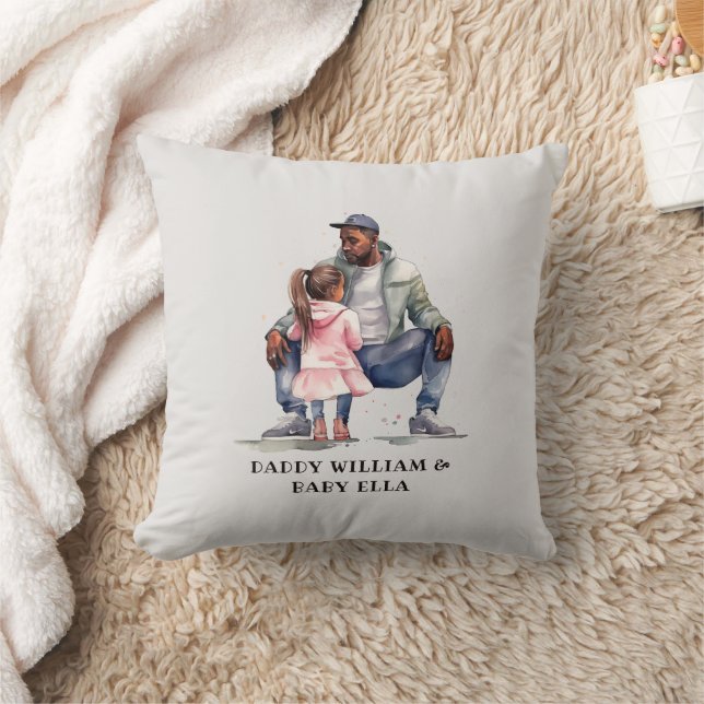 Coussin Bond père noir et fille (Couverture)