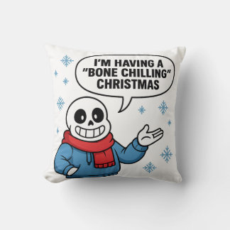 Coussin Bone Chilling Christmas Funny Skeleton Holiday Des