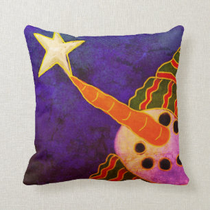 Coussin Bonhomme de neige avec l'art de Noël d'abrégé s