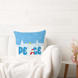 Coussin Bonhomme de neige de la paix Graphiques Screwball 