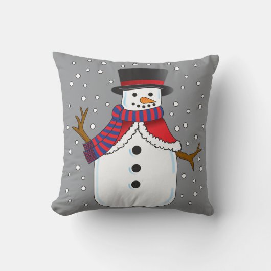 Coussin Bonhomme de neige de Noël (Recto)