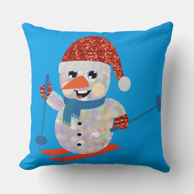 Coussin bonhomme de neige de noël (Recto)