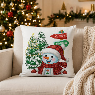 Coussin Bonhomme de neige Noël Winter Wonderland